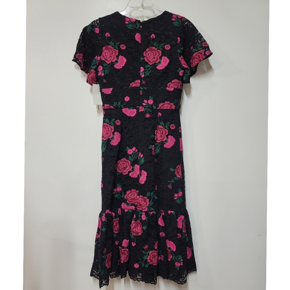 Anthropologie/SHOSHANNAAudette Rose Embroidered Lace Midi Dress In Assorted - Picture 7 of 10
